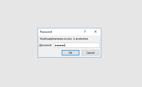Excel sẽ yêu cầu mật khẩu khi mở tệp