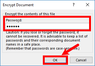 Nhập mật khẩu bảo vệ cho các tệp Excel