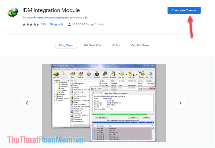 Thêm tiện ích IDM Integration Module vào Chrome