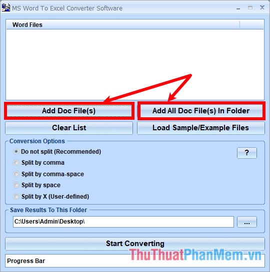 Chọn Add Doc File (s) hoặc chọn Add All Doc File(s) In Folder