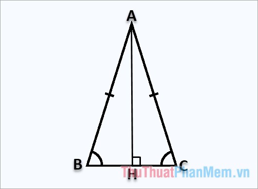 Công thức tính đường cao trong tam giác cân