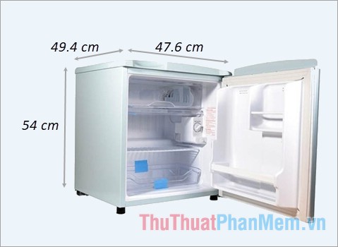 Kích thước tủ lạnh mini Aqua 50 lít AQR-55AR