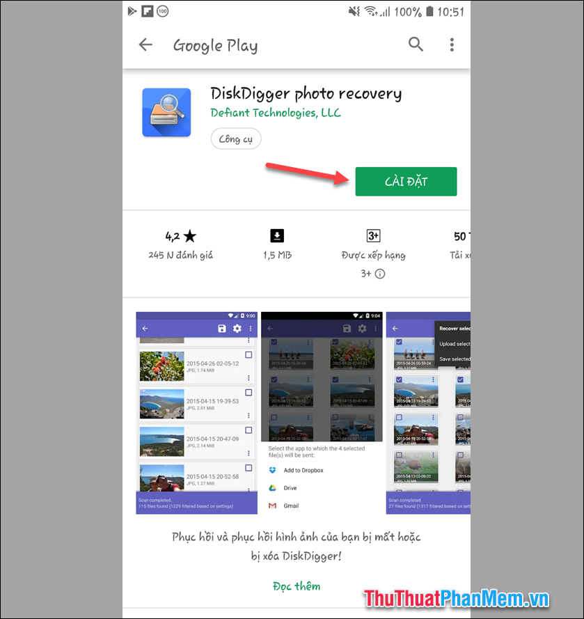 Vào kho ứng dụng Google Play Store để tìm và cài đặt ứng dụng