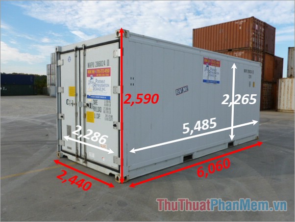 Kích thước container 20 feet Lạnh – RF