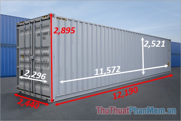 Kích thước container 40 Cao Lạnh (HC – RF)