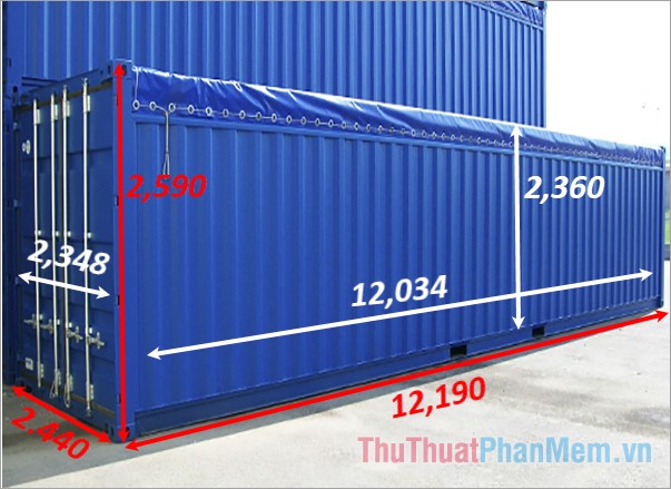 Kích thước container 40 feet Open Top