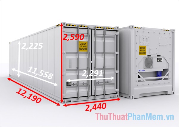 Kích thước Container 40 Lạnh (RF)
