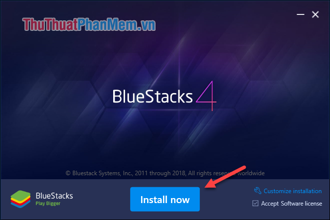 Nhấn Install Now để phần mềm tự động được cài đặt