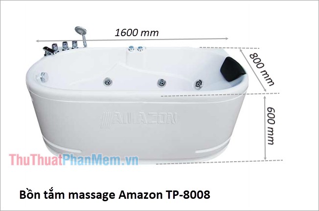 Kích thước bồn tắm Amazon