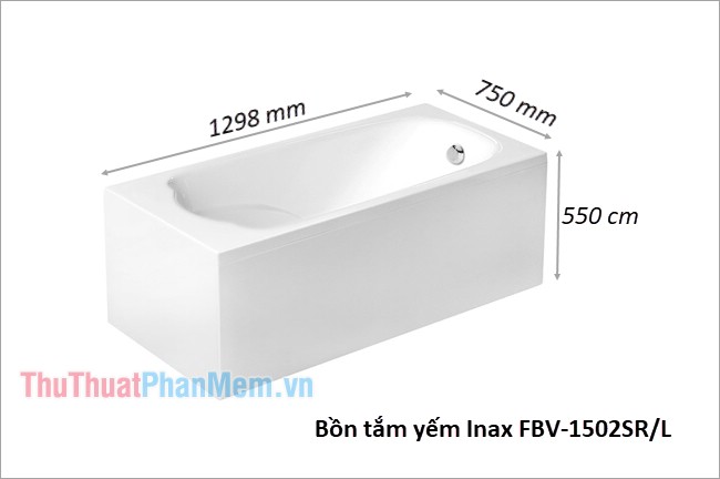 Kích thước bồn tắm nằm của thương hiệu Inax
