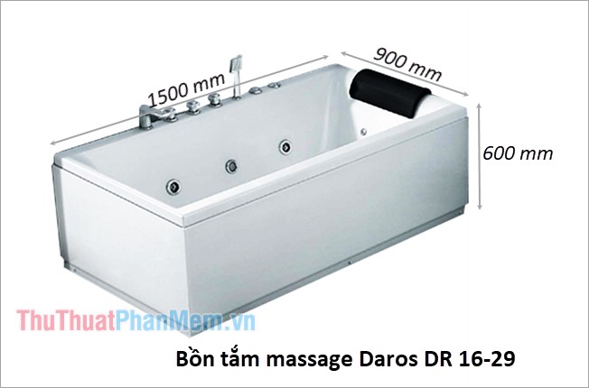 Kích thước bồn tắm nằm Daros