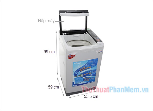 Kích thước máy giặt AQUA 8.0 Kg AQW-S80AT