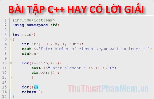 Lời giải cho bài tập C++ hay
