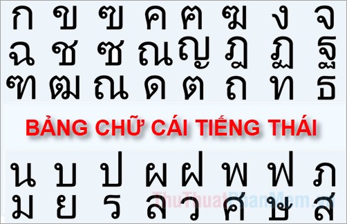 Bảng chữ cái tiếng Thái chuẩn 2023